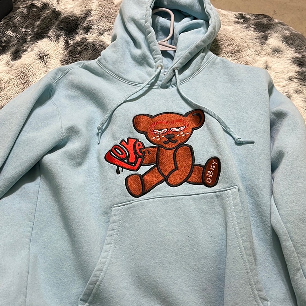 Baby blue Obey hoodie